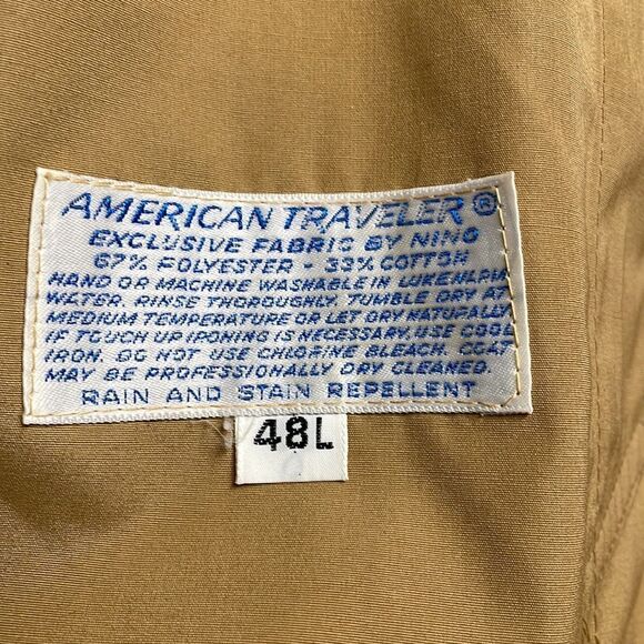 Glen Eagle Trenchcoat Vintage American Traveler , Size 48L, Tan - Picture 9 of 13